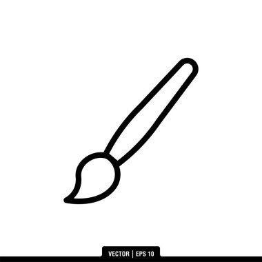 Boya Fırçası Simgesi Vektör İllüstrasyon Logo Şablonu