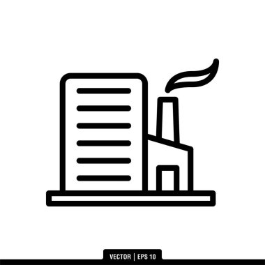 Fabrika Simgesi Vektör İllüstrasyon Logo Şablonu