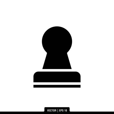 Plastik Damga Simgesi Vektör İllüstrasyon Logo Şablonu