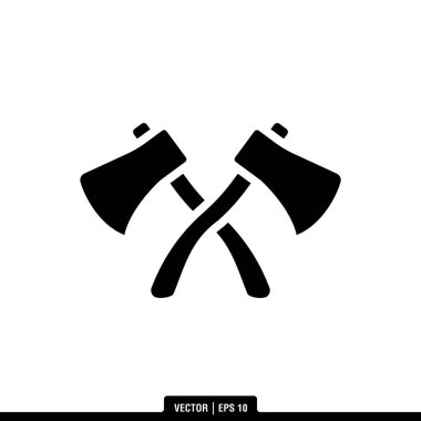 En iyi Double Axe simge vektörü, illüstrasyon logo şablonu modada. Pek çok amaca uygun..