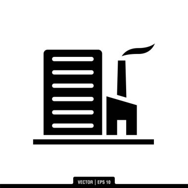 Fabrika Simgesi Vektör İllüstrasyon Logo Şablonu