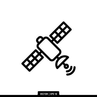 Uydu Simgesi Vektör İllüstrasyon Logo Şablonu