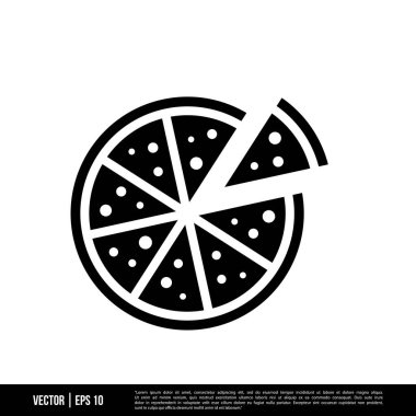 En iyi Pizza dilimleme ikonu vektörü, illüstrasyon logo şablonu moda tarzında. Pek çok amaca uygun..
