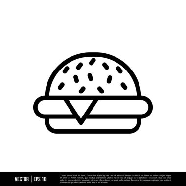 En iyi Burger simge vektörü, son moda logo şablonu. Pek çok amaca uygun..