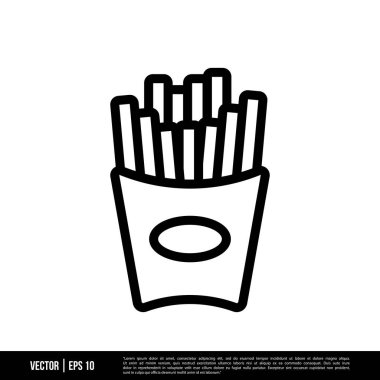 En iyi Fransız kızartması ikon vektörü, son moda logo şablonu. Pek çok amaca uygun..