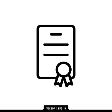 Sertifika Simgesi Vektör İllüstrasyon Logo Şablonu