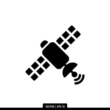 Uydu Simgesi Vektör İllüstrasyon Logo Şablonu