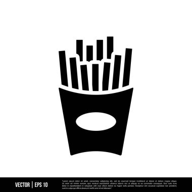 En iyi Fransız kızartması ikon vektörü, son moda logo şablonu. Pek çok amaca uygun..