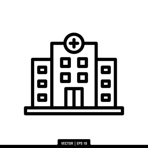 Hastane Simgesi Vektör İllüstrasyon Logo Şablonu