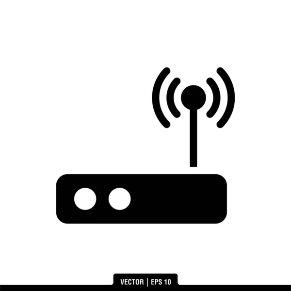 Router Icon Vector Illustratie Logo Sjabloon — Stockvector