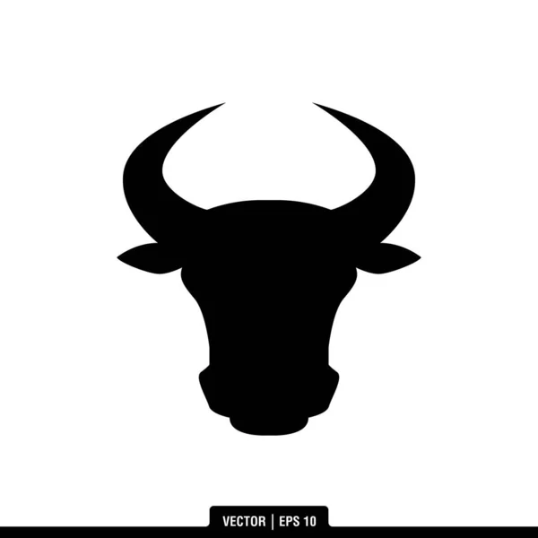 İnek Başı Silueti simge vektörünün en iyisi, illüstrasyon logo şablonu moda tarzında. Pek çok amaca uygun..