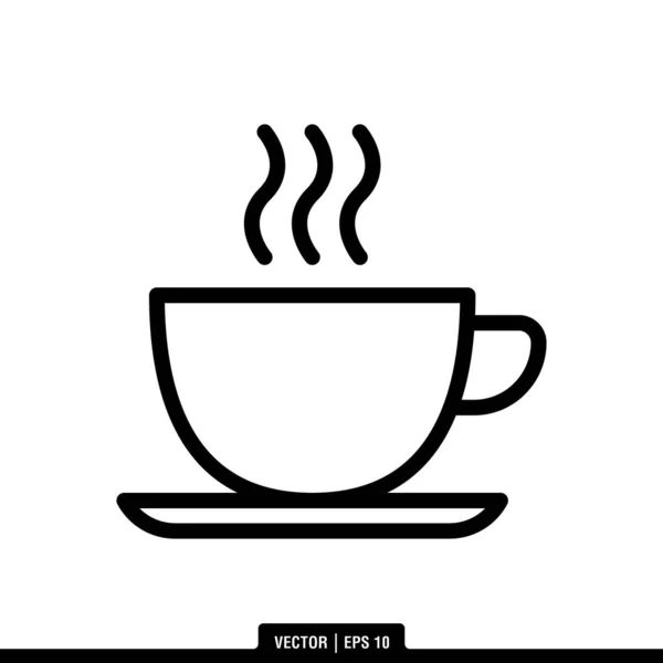 咖啡杯图标矢量图解标志模板 — 图库矢量图片