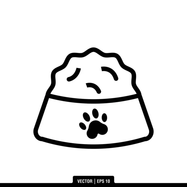 Лучший Вектор Pet Food Bowl Иллюстрация Шаблон Логотипа Модном Стиле — стоковый вектор