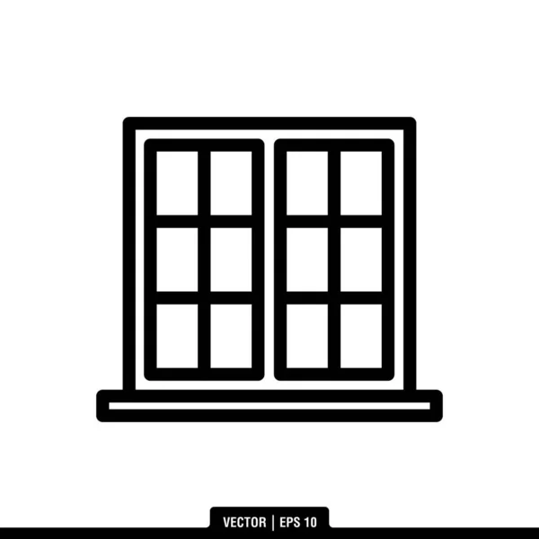 Meilleur Vecteur Icône Fenêtre Modèle Logo Illustration Dans Style Mode — Image vectorielle