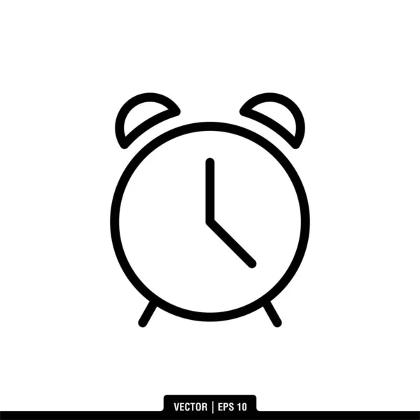 Alarmklok Ikoon Vector Illustratie Logo Template — Stockvector