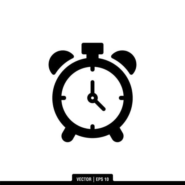 Modèle Logo Illustration Vectorielle Icône Horloge Alarme — Image vectorielle