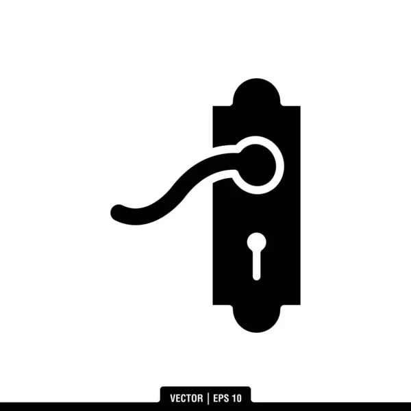 Meilleur Vecteur Icône Poignée Porte Modèle Logo Illustration Dans Style — Image vectorielle