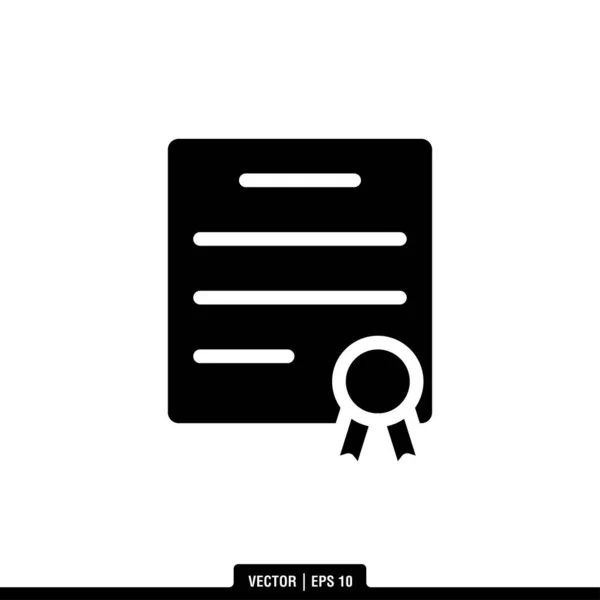 Zertifikat Icon Vector Illustration Logo Vorlage — Stockvektor