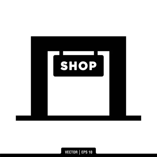Butik Ikonen Vektor Illustration Logotyp Mall — Stock vektor