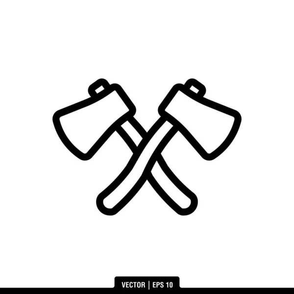 Beste Double Axe Icoon Vector Illustratie Logo Template Trendy Stijl — Stockvector