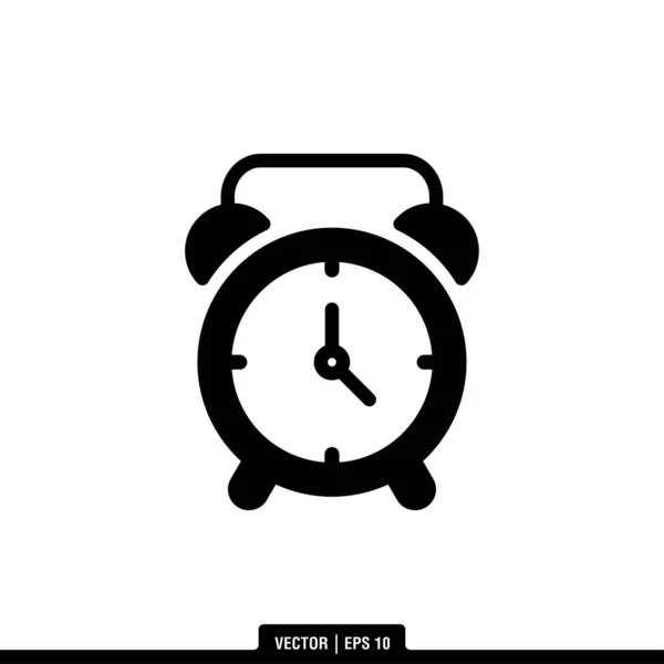 Reloj Despertador Icono Vector Ilustración Logo Plantilla — Vector de stock