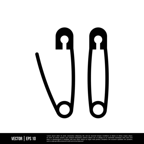 Den Bästa Safety Pin Ikonen Vektor Illustration Logotyp Mall Trendig — Stock vektor