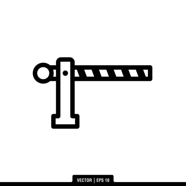 Beste Road Barrier Icoon Vector Illustratie Logo Template Trendy Stijl — Stockvector