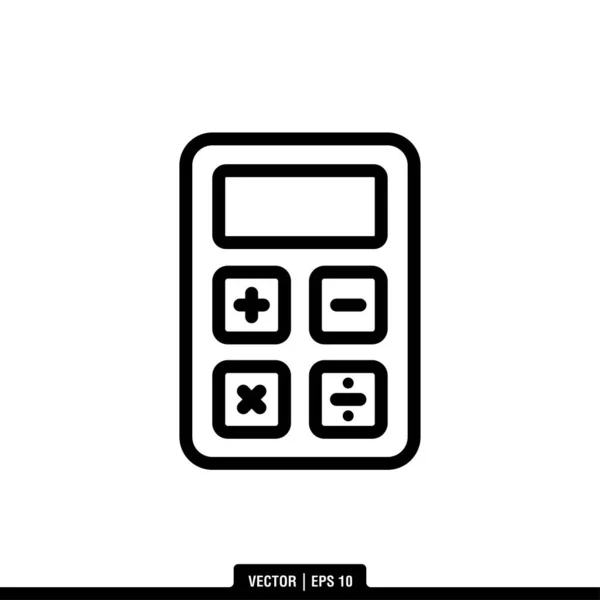 Calculadora Icono Vector Ilustración Logo Plantilla — Archivo Imágenes Vectoriales