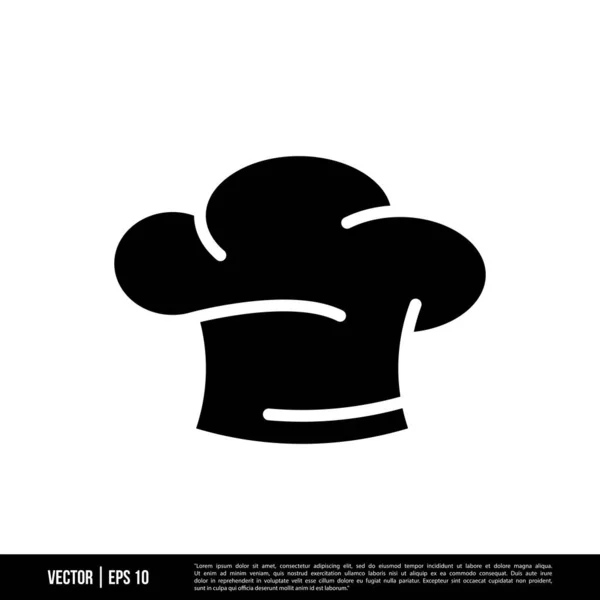 Meilleur Chapeau Chef Icône Vecteur Modèle Logo Illustration Dans Style — Image vectorielle