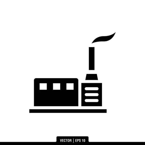 Modèle Logo Illustration Vectorielle Icône Usine — Image vectorielle