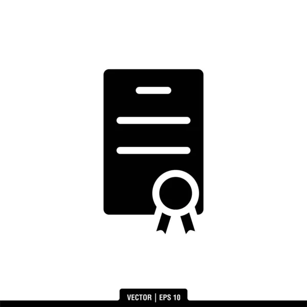Certifikat Ikon Vektor Illustration Logotyp Mall — Stock vektor