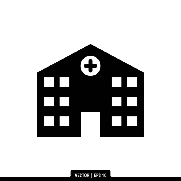 Modelo Logotipo Ilustração Vetor Ícone Hospital —  Vetores de Stock