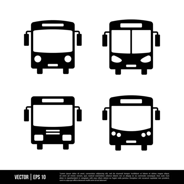 Migliori Icone Bus Collezione Vettoriale Illustrazione Modello Logo Stile Trendy — Vettoriale Stock