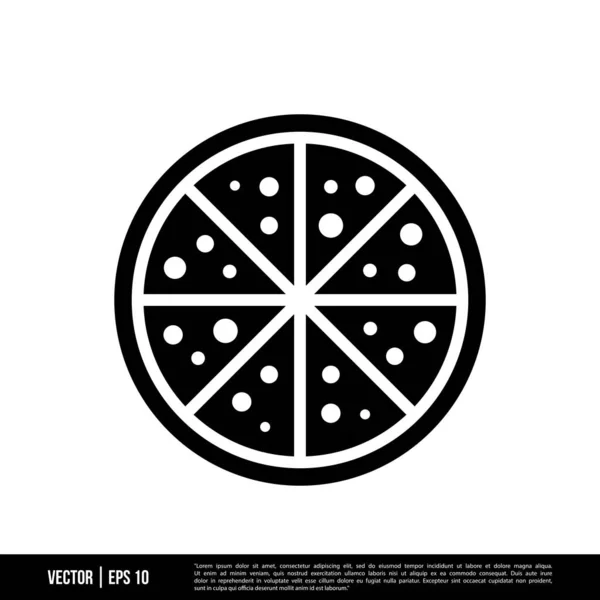 Лучший Вектор Значка Пицца Ломтик Иллюстрация Шаблон Логотипа Модном Стиле — стоковый вектор