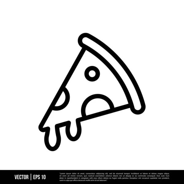 Лучший Вектор Значка Пицца Ломтик Иллюстрация Шаблон Логотипа Модном Стиле — стоковый вектор