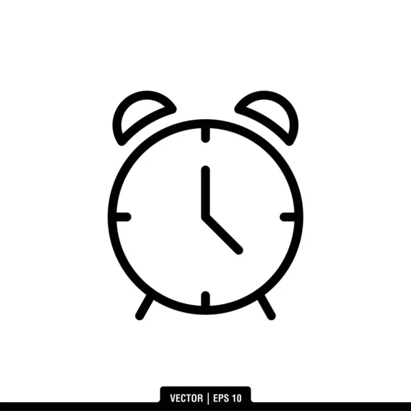 Alarmklok Ikoon Vector Illustratie Logo Template — Stockvector