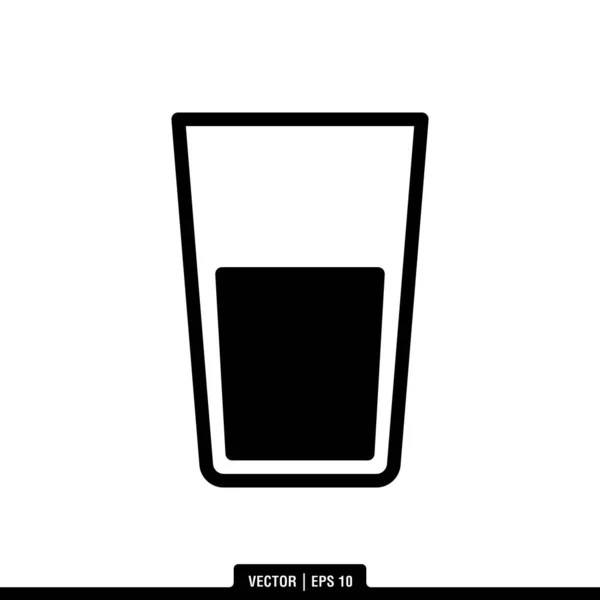 Wasserglas Icon Vector Illustration Logo Vorlage — Stockvektor