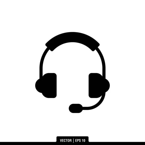 Headphone Icon Vector Illustration Logo Template — Stock Vector