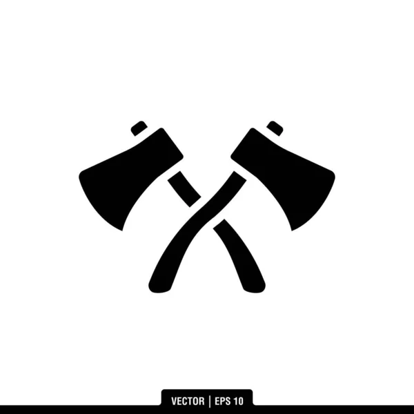 Iyi Double Axe Simge Vektörü Illüstrasyon Logo Şablonu Modada Pek — Stok Vektör