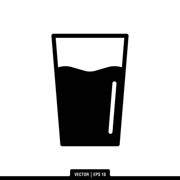 Wasserglas Icon Vector Illustration Logo Vorlage — Stockvektor