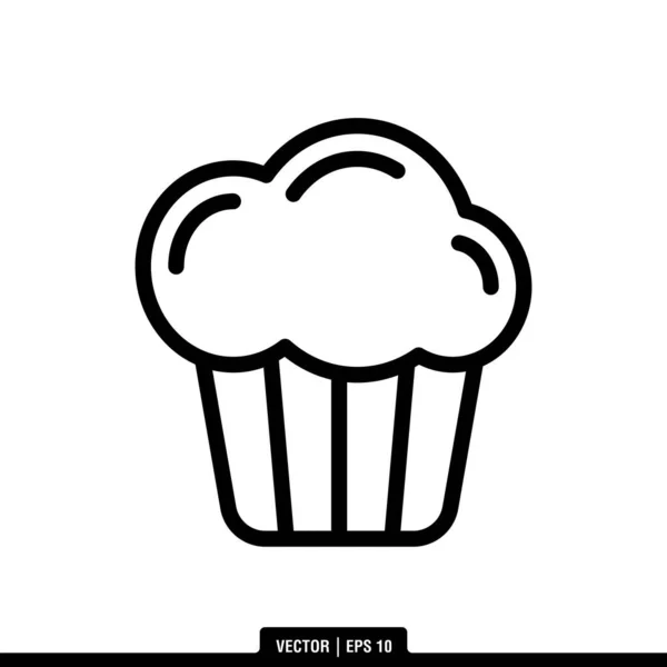 Der Beste Muffin Icon Vektor Illustrations Logo Vorlage Trendigen Stil — Stockvektor