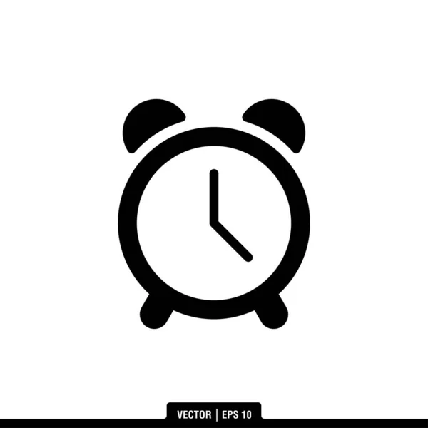 Modèle Logo Illustration Vectorielle Icône Horloge Alarme — Image vectorielle