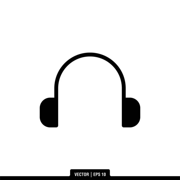 Ikona Wektora Słuchawki Ilustracja Szablon Logo — Wektor stockowy