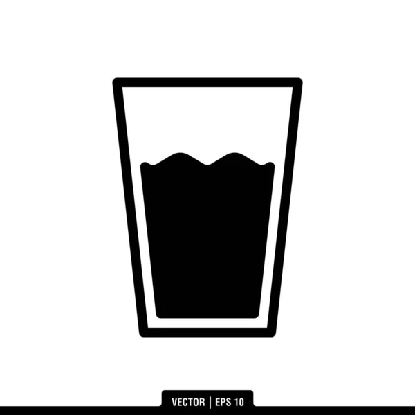 Wasserglas Icon Vector Illustration Logo Vorlage — Stockvektor