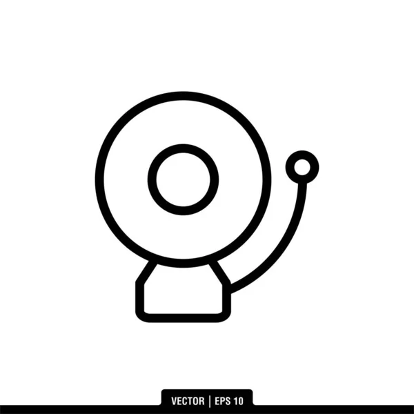 Modèle Logo Illustration Vectorielle Icône Cloche École — Image vectorielle