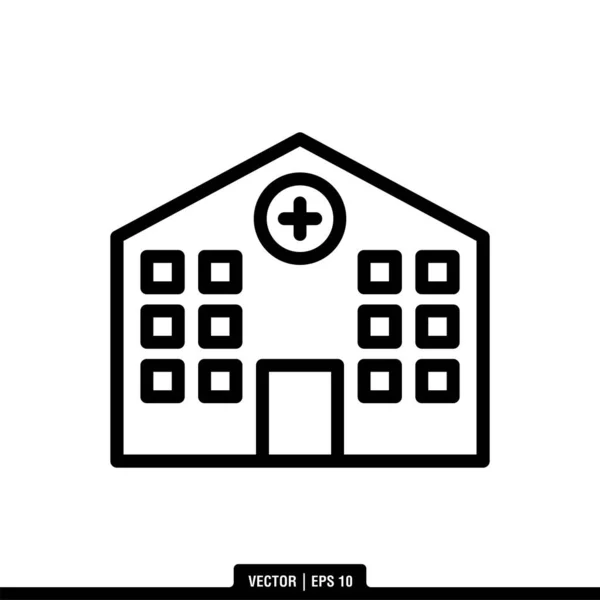 Modelo Logotipo Ilustração Vetor Ícone Hospital —  Vetores de Stock