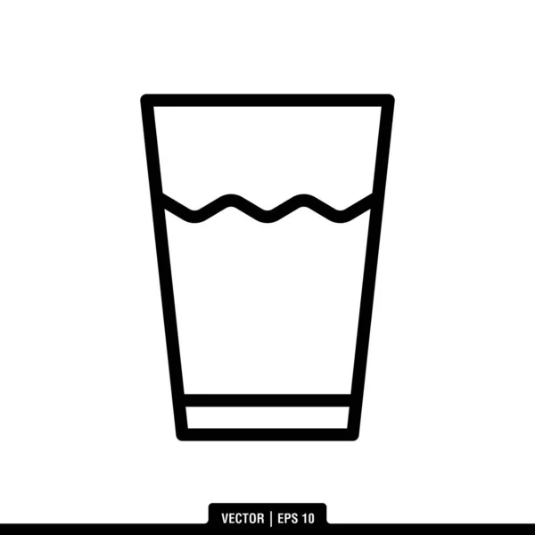 Wasserglas Icon Vector Illustration Logo Vorlage — Stockvektor
