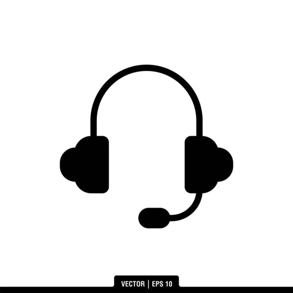 Навушники Піктограма Векторні Ілюстрації Шаблон Логотипу — стоковий вектор