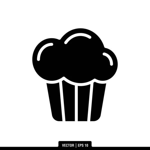 Meilleur Vecteur Icône Muffin Modèle Logo Illustration Dans Style Mode — Image vectorielle