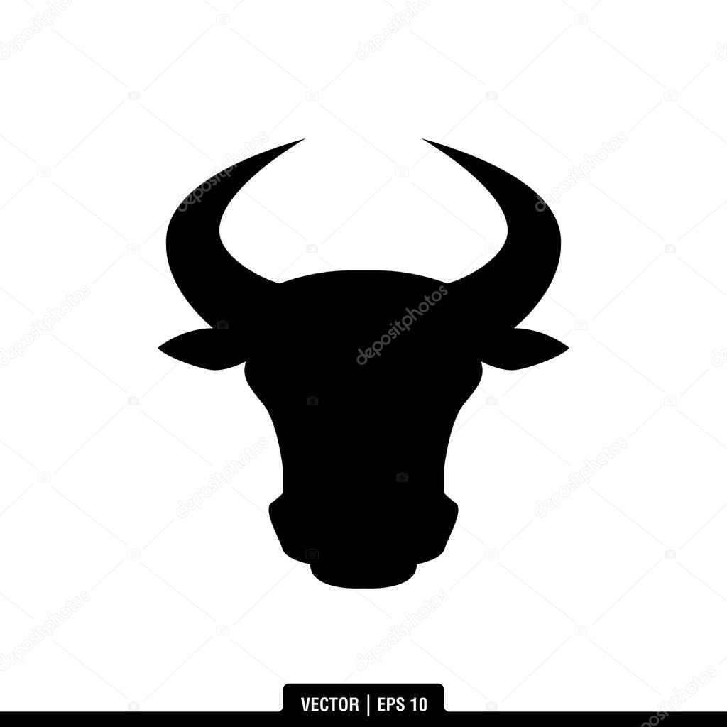 The best of Cow Head Silhouette icon vector, illustration logo template in trendy style. Suitable for many purposes.